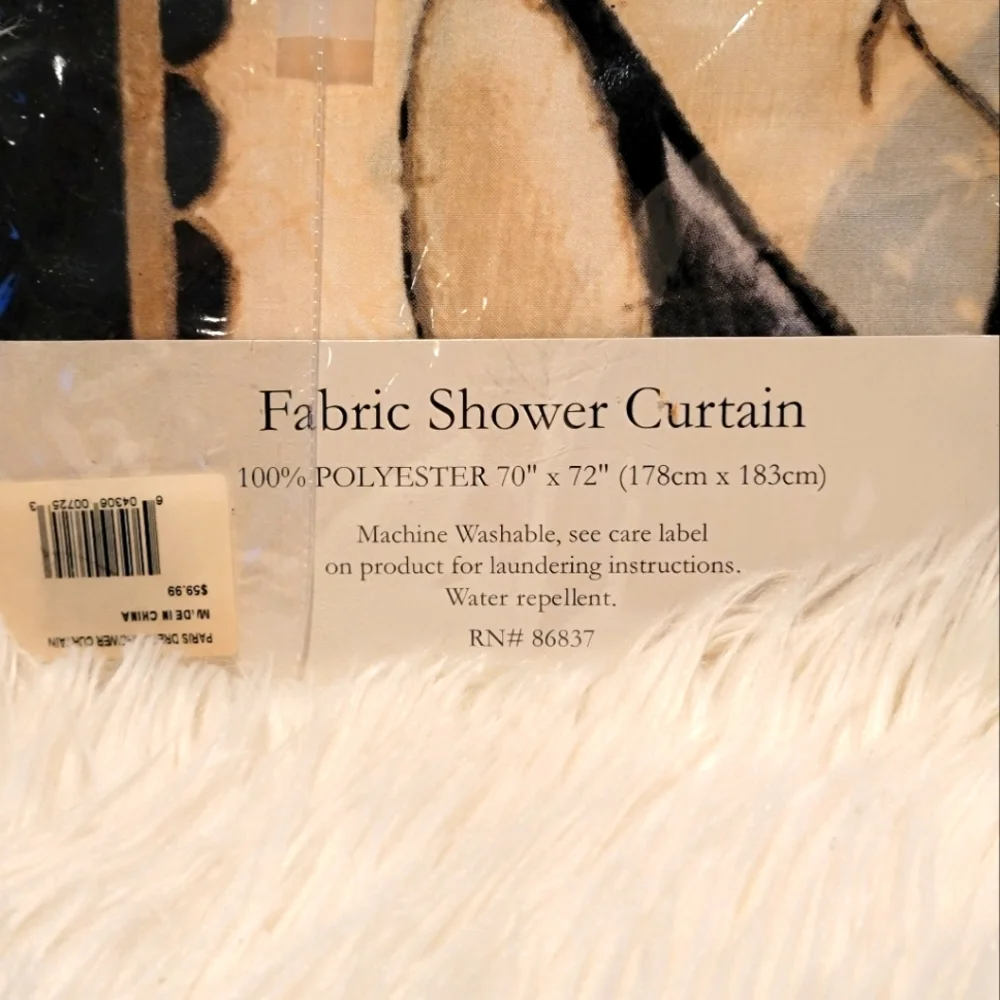 NWT Paris Dress Shower Curtain 70×72